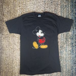 Vintage Disney Large Mickey Mouse Print Black 80s USA Made